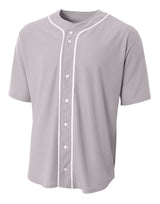 A4 Men's Short Sleeve Full Button Baseball Jersey-1