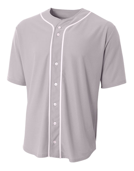 A4 Men's Short Sleeve Full Button Baseball Jersey-1