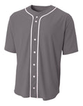 A4 Men's Short Sleeve Full Button Baseball Jersey-1