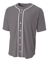 A4 Men's Short Sleeve Full Button Baseball Jersey-1