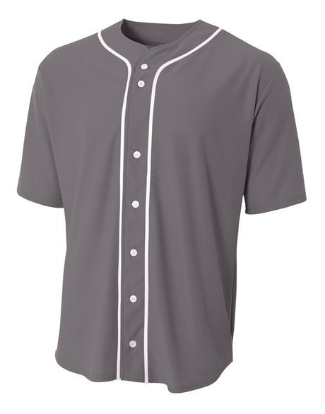 A4 Men's Short Sleeve Full Button Baseball Jersey-1