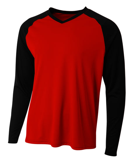 A4 Men's Long Sleeve Strike Raglan Tee-1
