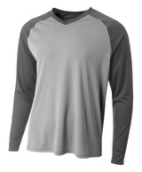 A4 Men's Long Sleeve Strike Raglan Tee-1