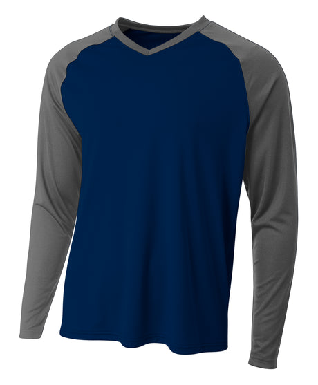 A4 Men's Long Sleeve Strike Raglan Tee-1