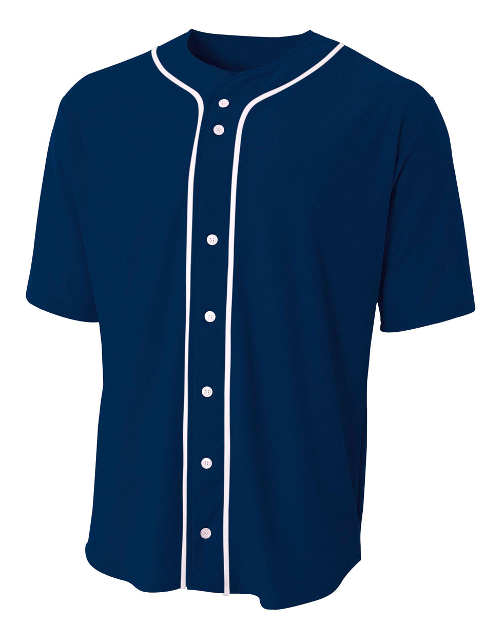 A4 Men's Short Sleeve Full Button Baseball Jersey-1