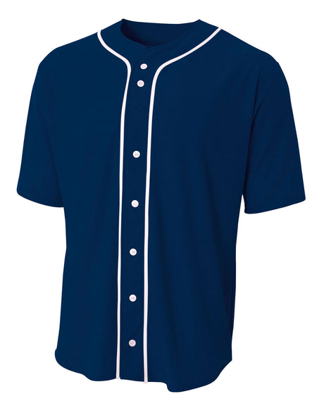 A4 Men's Short Sleeve Full Button Baseball Jersey-1