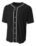 A4 Men's Short Sleeve Full Button Baseball Jersey-1