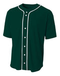 A4 Men's Short Sleeve Full Button Baseball Jersey-1