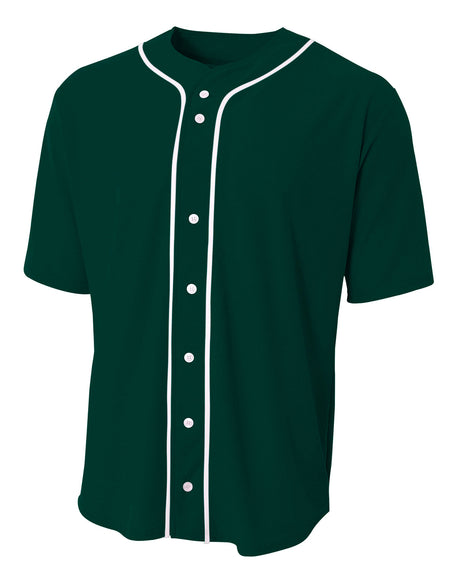 A4 Men's Short Sleeve Full Button Baseball Jersey-1