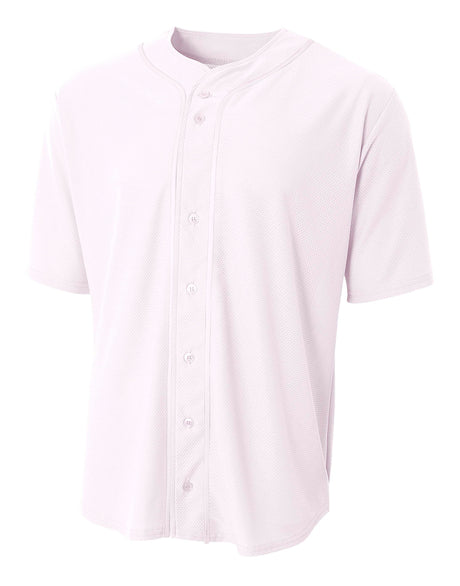 A4 Men's Short Sleeve Full Button Baseball Jersey-1