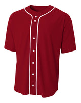A4 Men's Short Sleeve Full Button Baseball Jersey-1