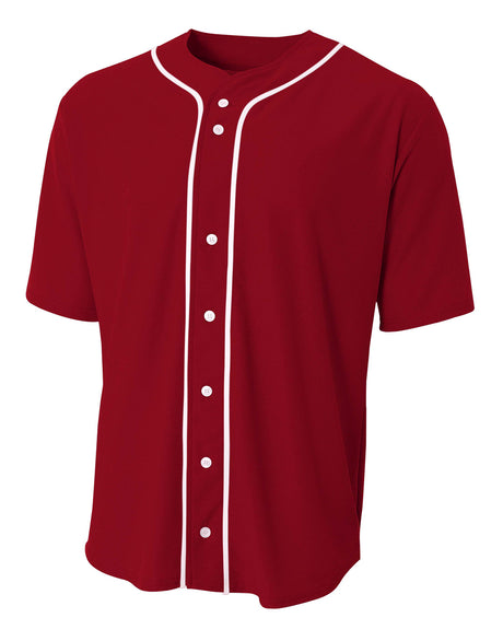 A4 Men's Short Sleeve Full Button Baseball Jersey-1