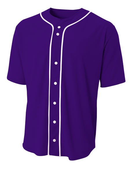 A4 Men's Short Sleeve Full Button Baseball Jersey-1