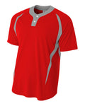 A4 Men's 2-Button Color Block Henley-1