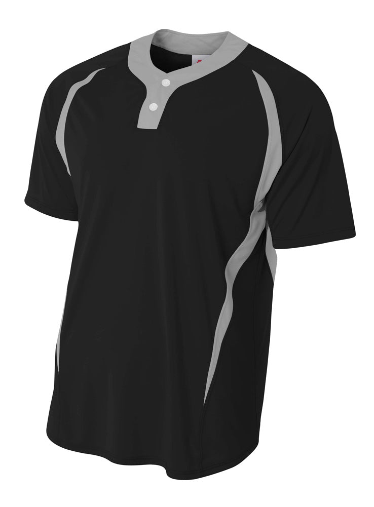 A4 Men's 2-Button Color Block Henley-1