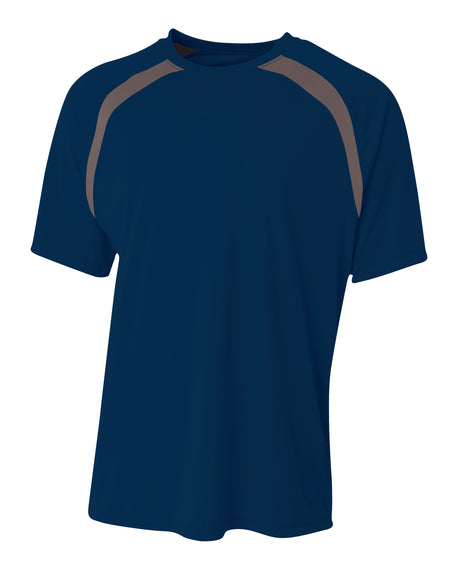 A4 Men's Spartan Short Sleeve Color Block Crew-1