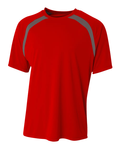 A4 Men's Spartan Short Sleeve Color Block Crew-1