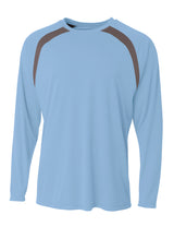 A4 Men's Spartan Long Sleeve Color Block Crew