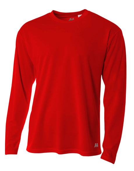 A4 Men's Long Sleeve Birds-Eye Mesh Crew-1