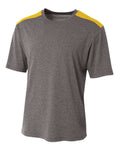 A4 Men's Tourney Heather Short Sleeve Color Block