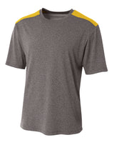 A4 Men's Tourney Heather Short Sleeve Color Block