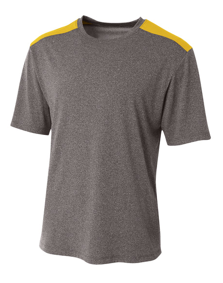 A4 Men's Tourney Heather Short Sleeve Color Block