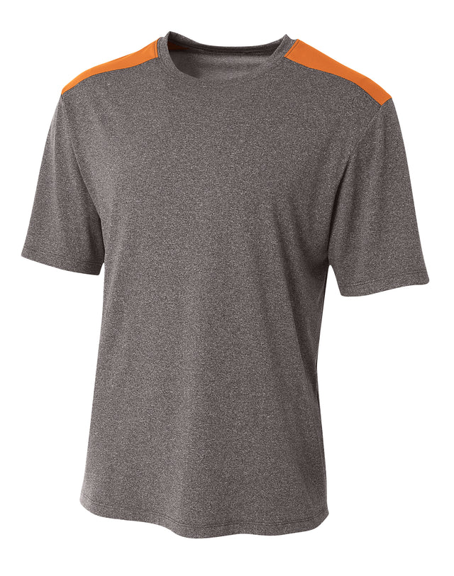 A4 Men's Tourney Heather Short Sleeve Color Block