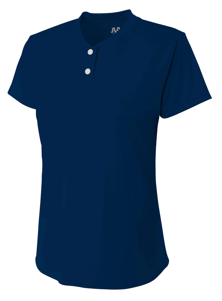 A4 Girl's Tek 2-Button Henley-1
