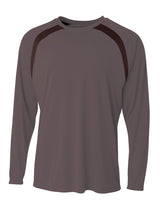 A4 Men's Spartan Long Sleeve Color Block Crew