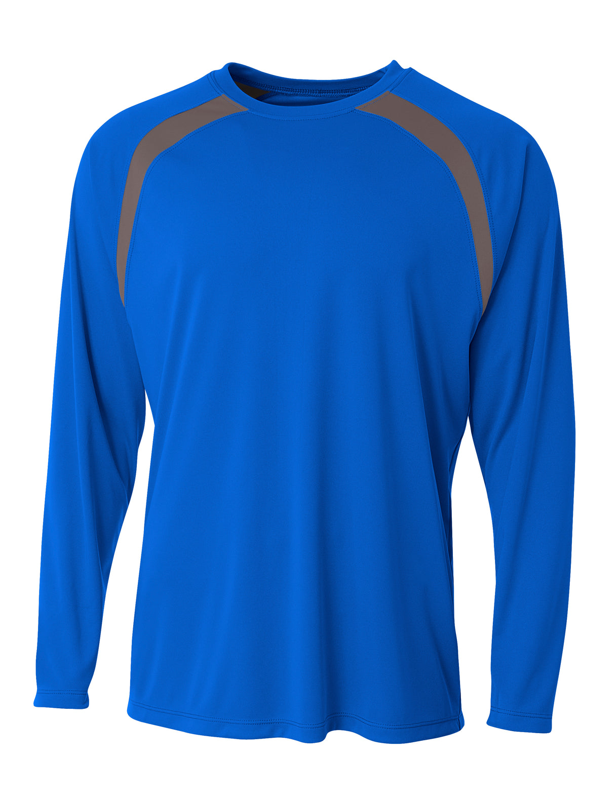 A4 Men's Spartan Long Sleeve Color Block Crew