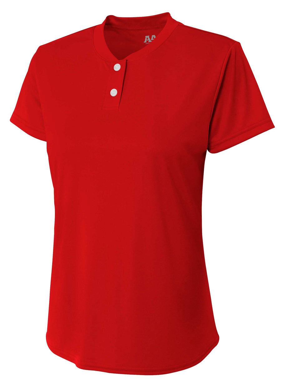 A4 Girl's Tek 2-Button Henley-1