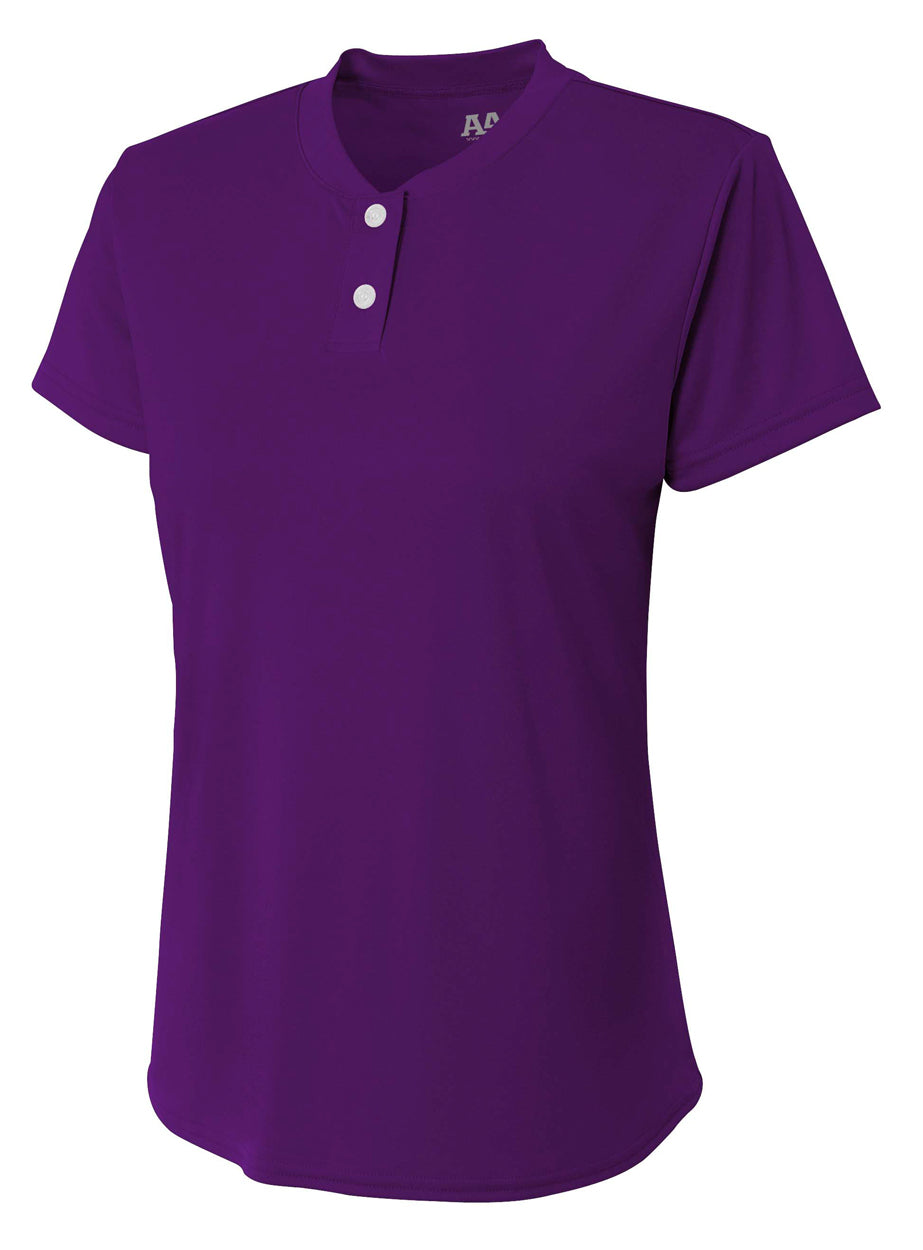A4 Girl's Tek 2-Button Henley-1