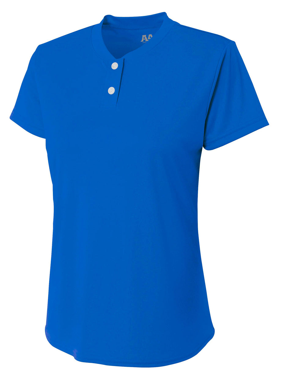 A4 Girl's Tek 2-Button Henley-1