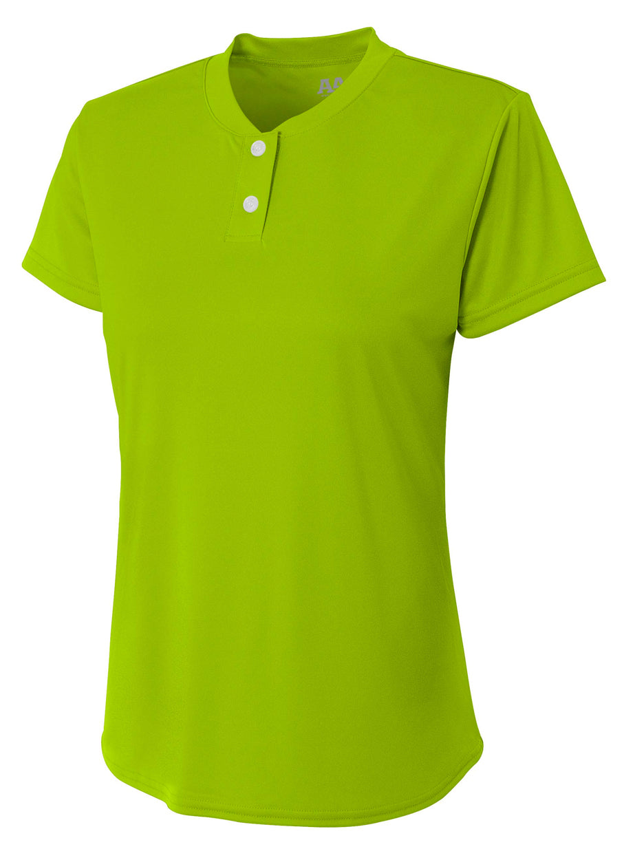 A4 Girl's Tek 2-Button Henley-1