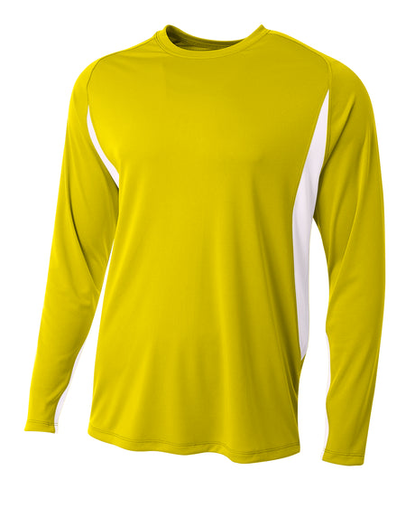 A4 Men's Long Sleeve Color Block Tee