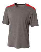 A4 Men's Tourney Heather Short Sleeve Color Block