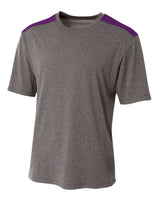 A4 Men's Tourney Heather Short Sleeve Color Block