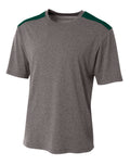 A4 Men's Tourney Heather Short Sleeve Color Block