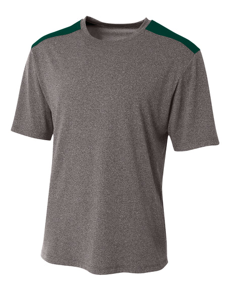 A4 Men's Tourney Heather Short Sleeve Color Block