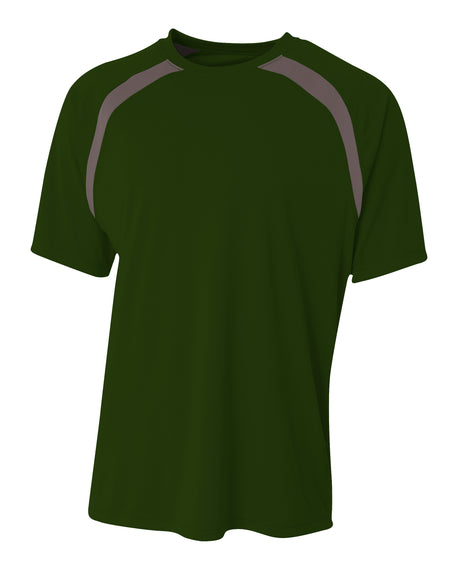 A4 Youth Spartan Short Sleeve Color Block Crew-1