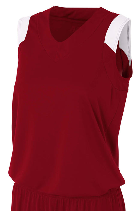 A4 Moisture Management V-Neck Muscle-1