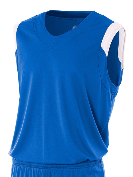 A4 Youth Moisture Management V-Neck Muscle-1