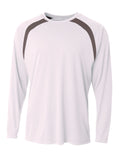 A4 Men's Spartan Long Sleeve Color Block Crew