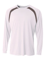 A4 Men's Spartan Long Sleeve Color Block Crew
