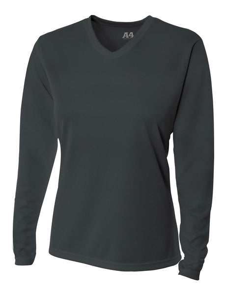 A4 Long Sleeve V-Neck Bird's Eye Mesh Tee-1