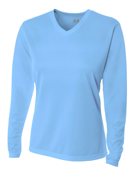 A4 Long Sleeve V-Neck Bird's Eye Mesh Tee-1