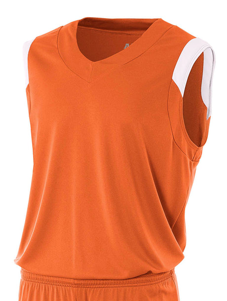 A4 Youth Moisture Management V-Neck Muscle-1