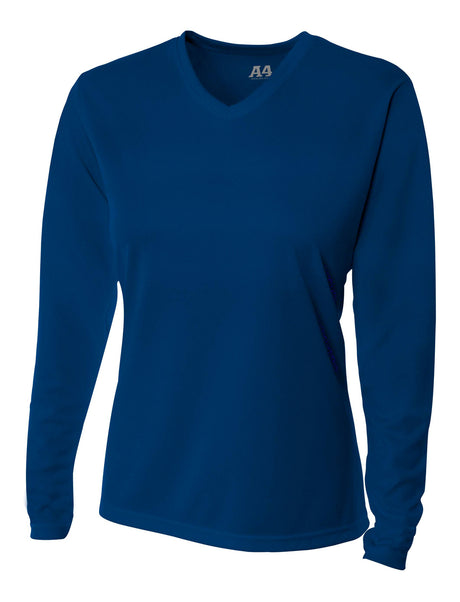 A4 Long Sleeve V-Neck Bird's Eye Mesh Tee-1