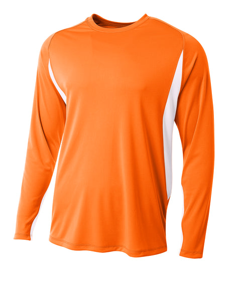 A4 Men's Long Sleeve Color Block Tee
