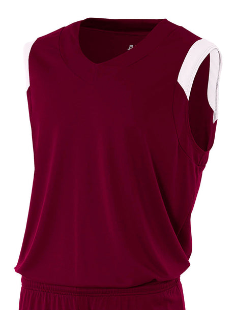 A4 Youth Moisture Management V-Neck Muscle-1